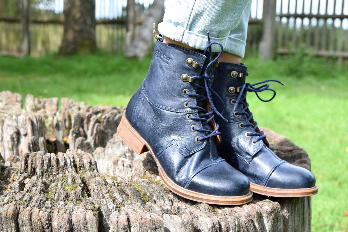 Seconds Ten Points Pandora Lace-Up Boot in Dark Blue Seconds