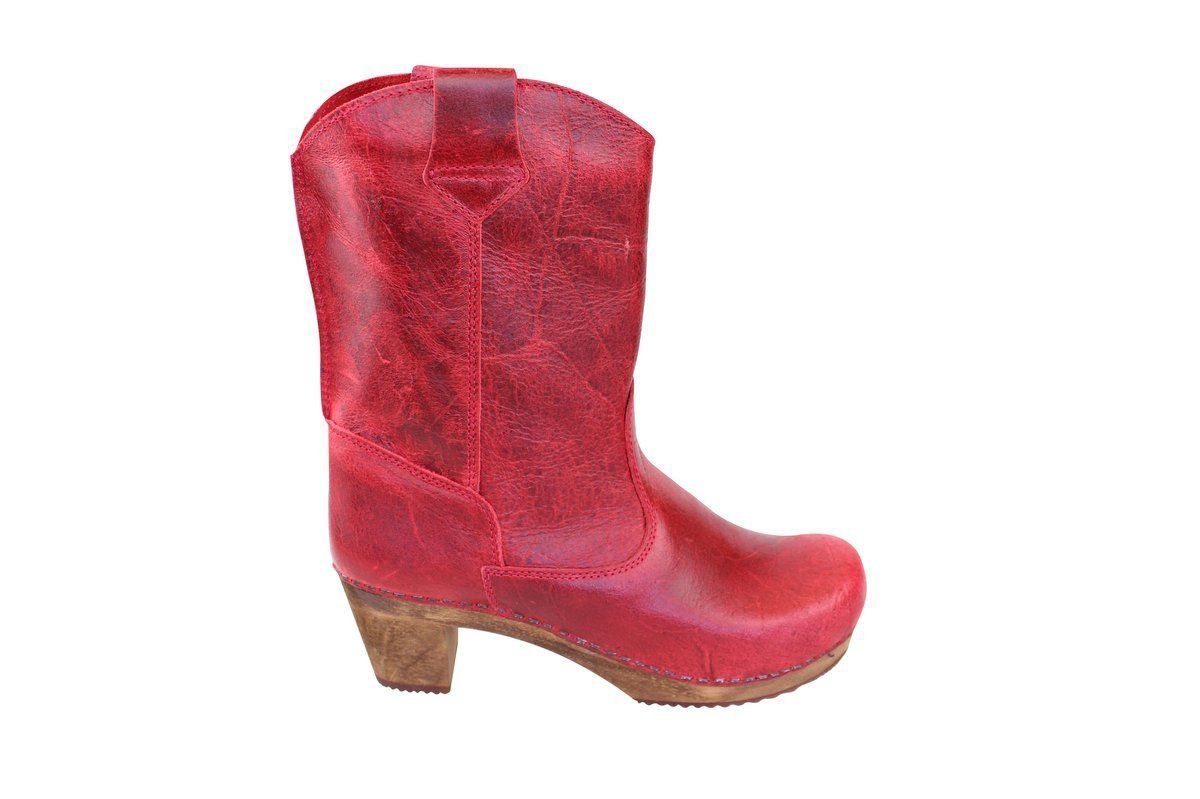 Sanita Laureen Dark Red Clog Boots