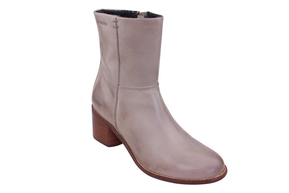 Ten Points Josette Ankle Heel Boot in Taupe