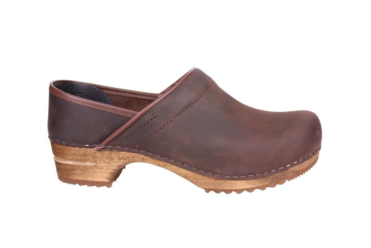 Sanita Julie in antique brown closed back clog 1201005W