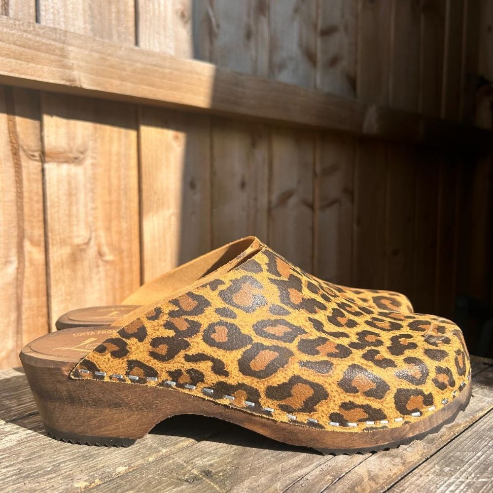 Leopard print clogs mules shoes sliders by Lotta from Stockholm
