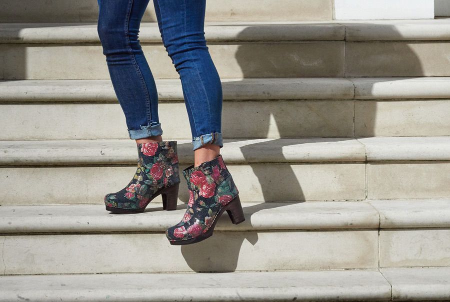 Sanita Safran Ankle Boot Flex Sole in Floral