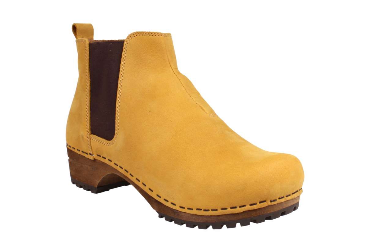 womens winter ankle boots Lotta's Jo Clogs Boots in Mustard Oil Leather. Winter Footwear for women slip on winter boots womens by Lotta from Stockholm
