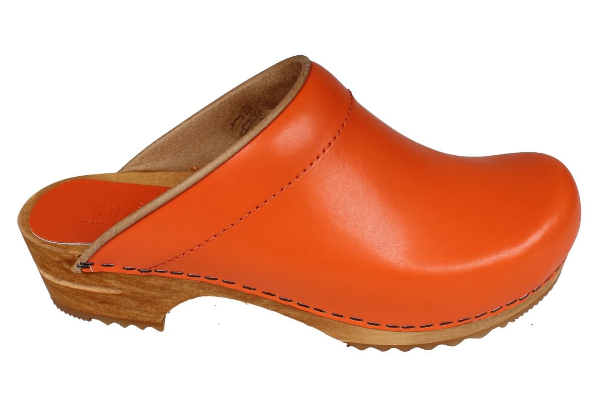 Sanita Lotte Clog in Orange PU Leather