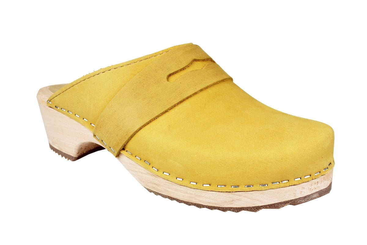 Classic Penny Clog Yellow Oiled Nubuck Leather Seconds