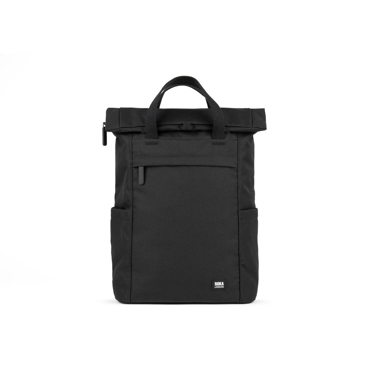 Roka All Black Finchley Rucksack Backpack Bag Medium available at Lotta from Stockholm front view