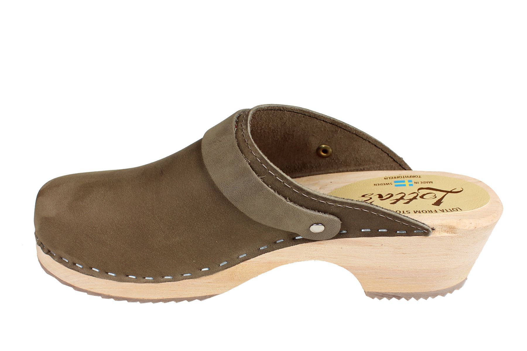 Classic taupe clogs with strap