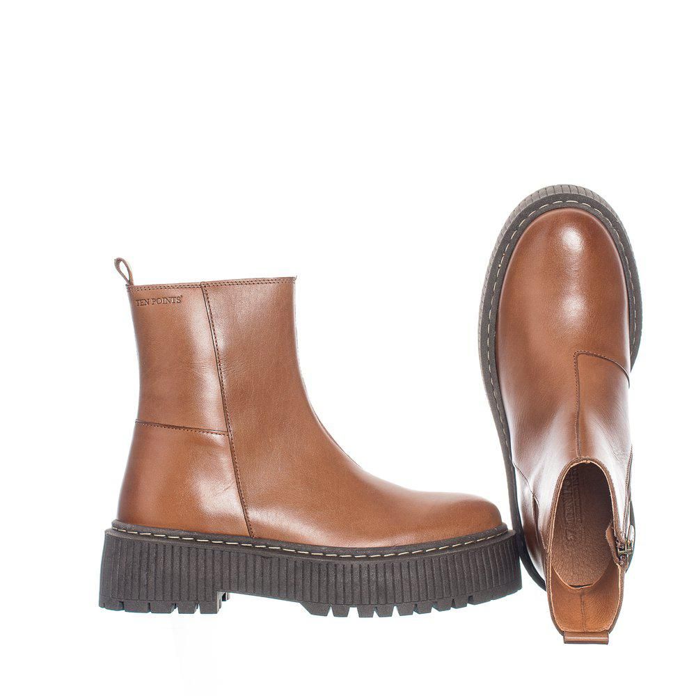 Tenpoints Alina Chelsea Boots with zip in Brown, Lota from Stockholm