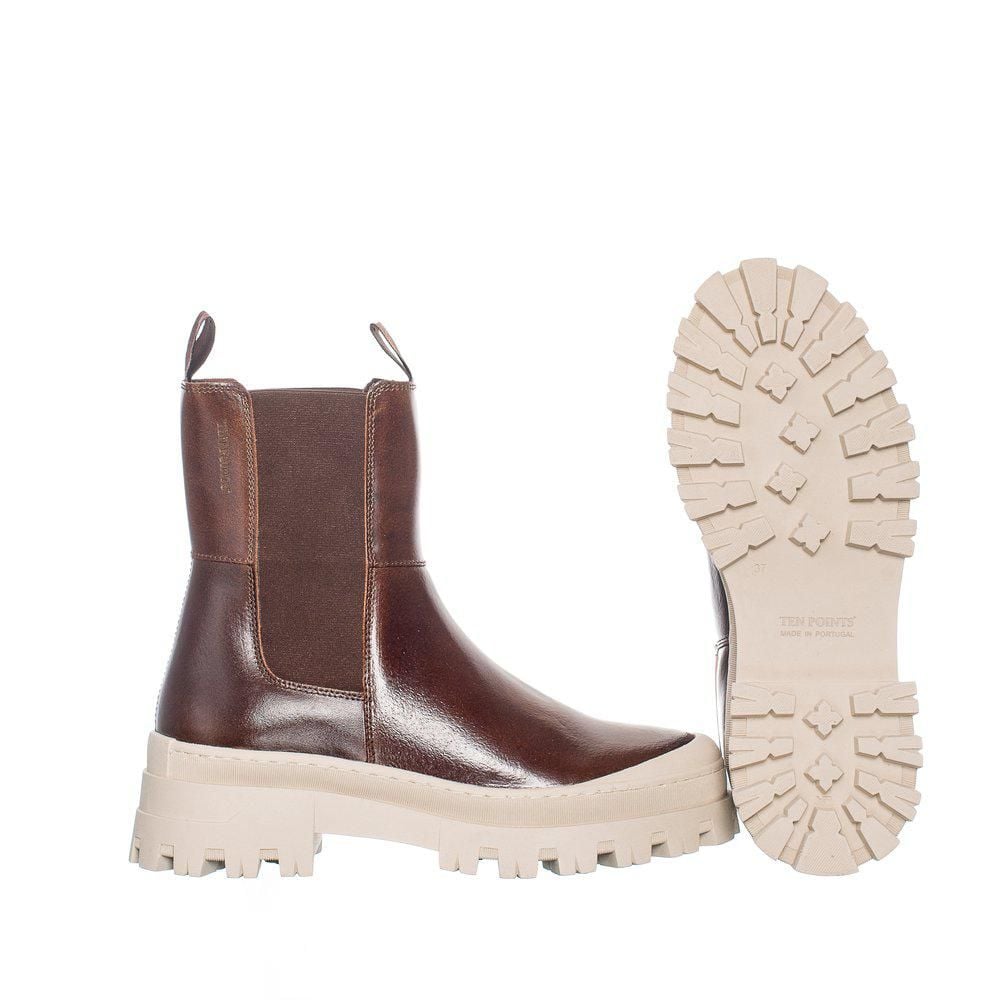 Ten Points Jenny Chelsea Boots in Brandy Coloured Leather