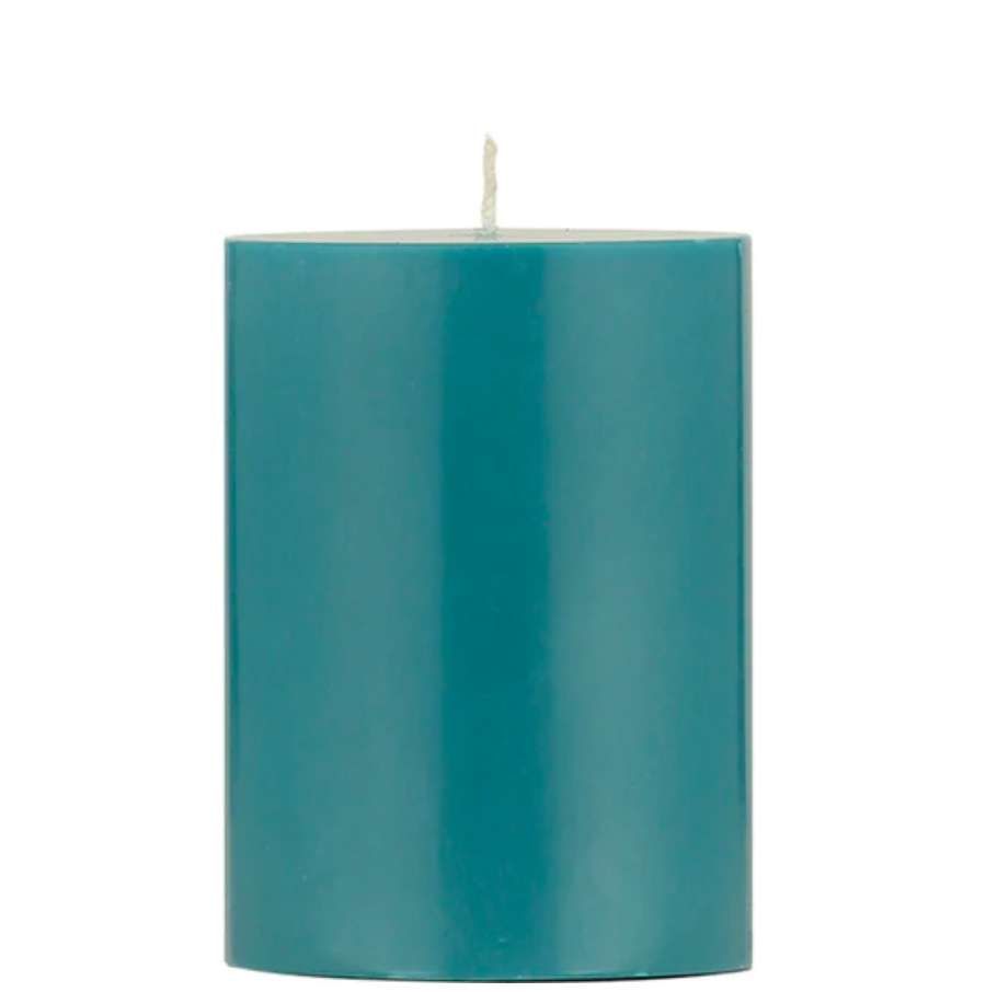 British Colour Standard Petrol Blue Eco Pillar Candle, 10cm