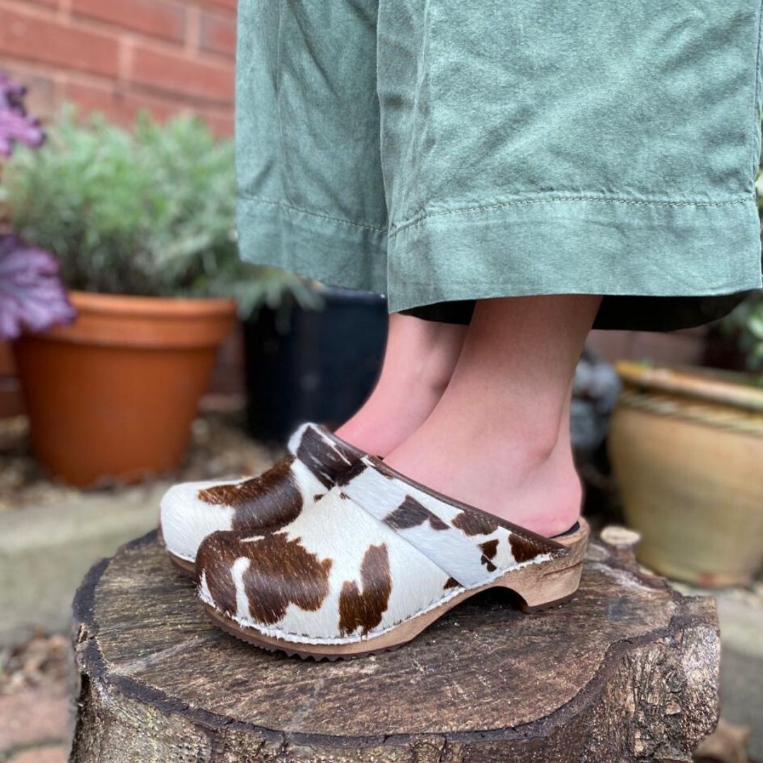 Sanita Caroline Classic Clog in Brown Cow