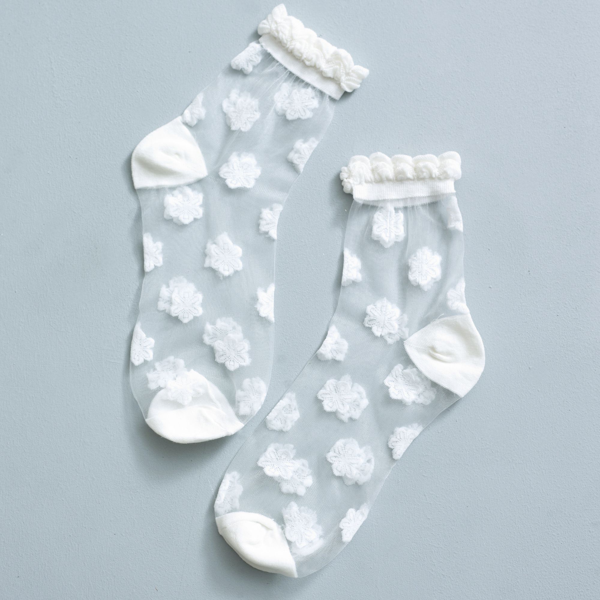 Cutie Pop White Jasmine Sheer Socks X 2 