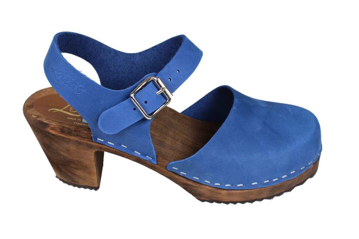 Wooden clogs for women, clogs shoes in lazuli blue highwood by Lotta from Stockholm